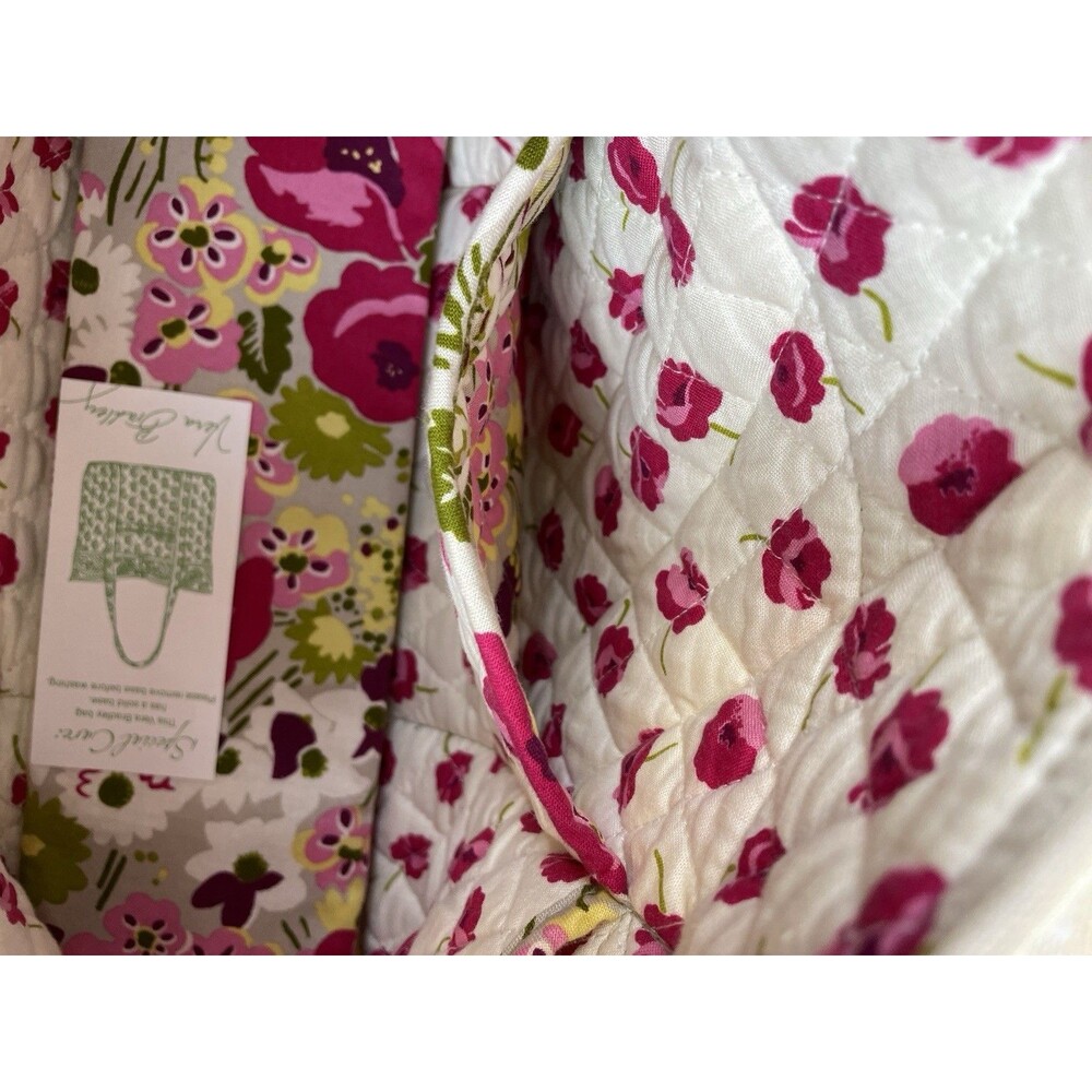 Vera Bradley Make Me Blush Beige Floral Print Double Handle Shoulder Bag EUC - Picture 7 of 10
